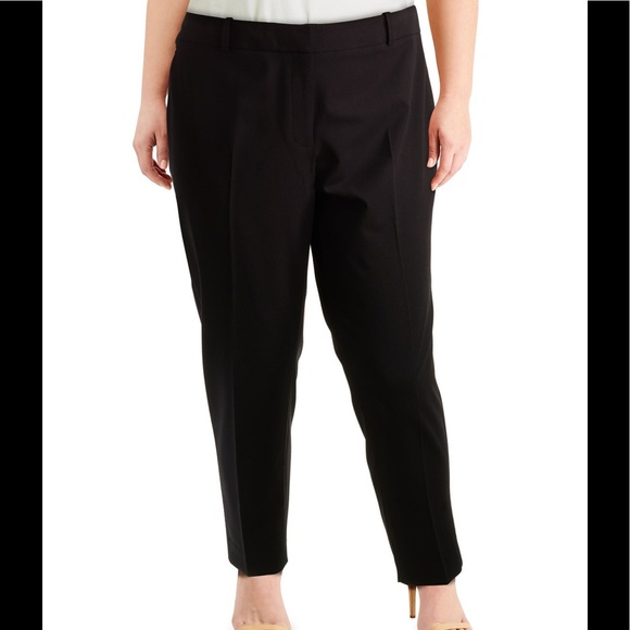 Calvin Klein Black Plus Size Solid Straight Leg Pants - Picture 6 of 8